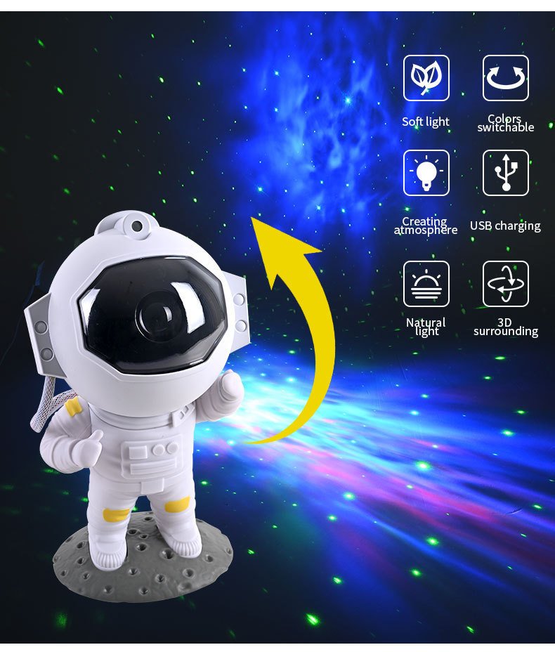 Galaxy Star Projector Starry Sky Night Light Astronaut Lamp Home Room Decor Decoration Bedroom Decorative Luminaires Gift - Image 8